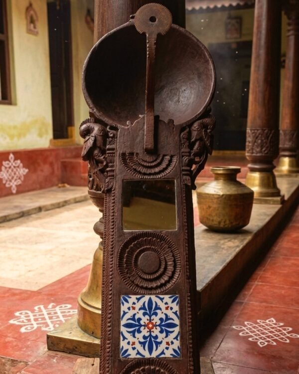 Chettinad Traditional Wooden Coconut Scraper